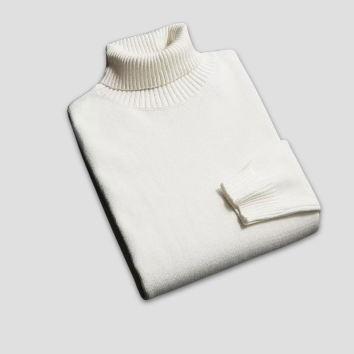 Ensfarvet høyhalset herregenser