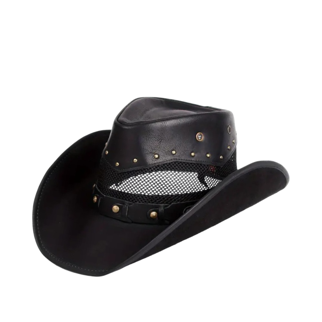 Steampunk skinn-cowboyhatt