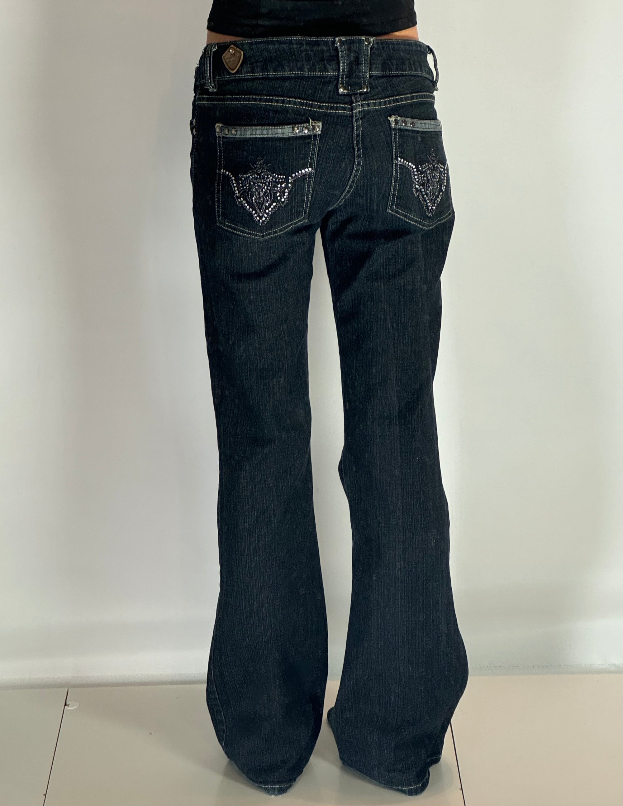 Lågmidjade jeans Mörk