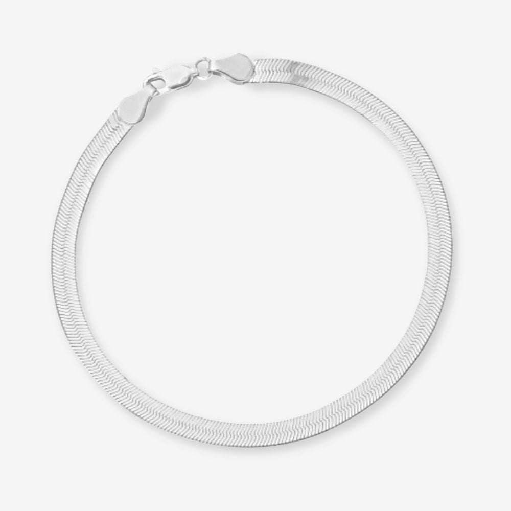 Flat Ormlenke Armbånd – 925 Sølvbelagt, 4 mm