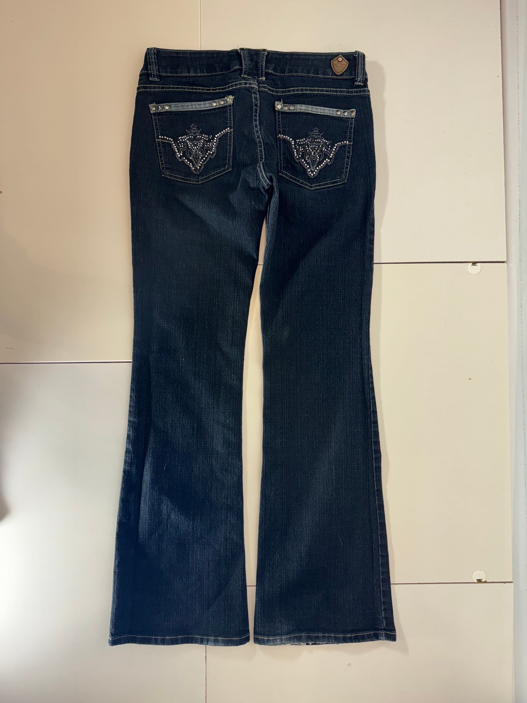 Lågmidjade jeans Mörk