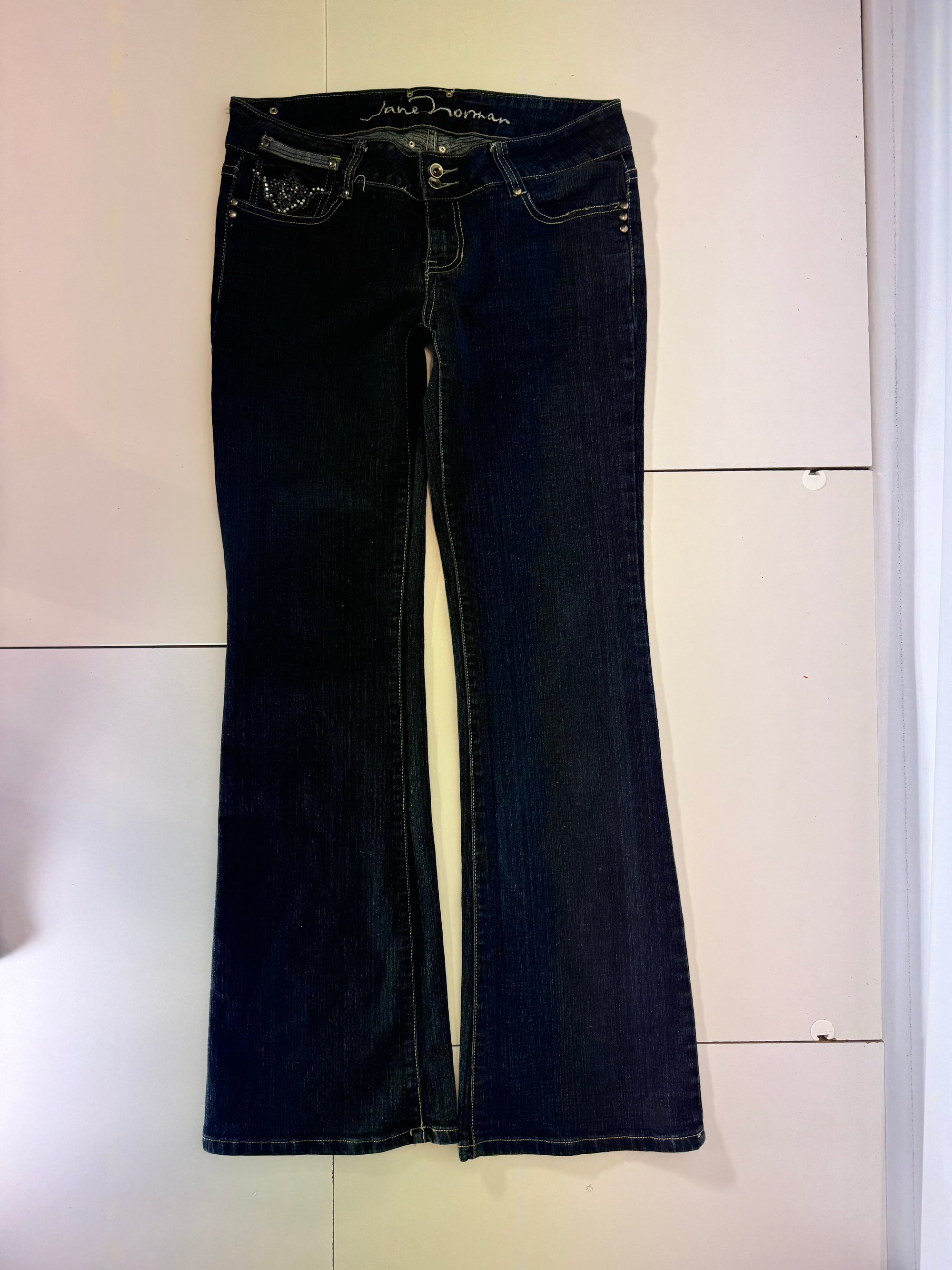 Lågmidjade jeans Mörk