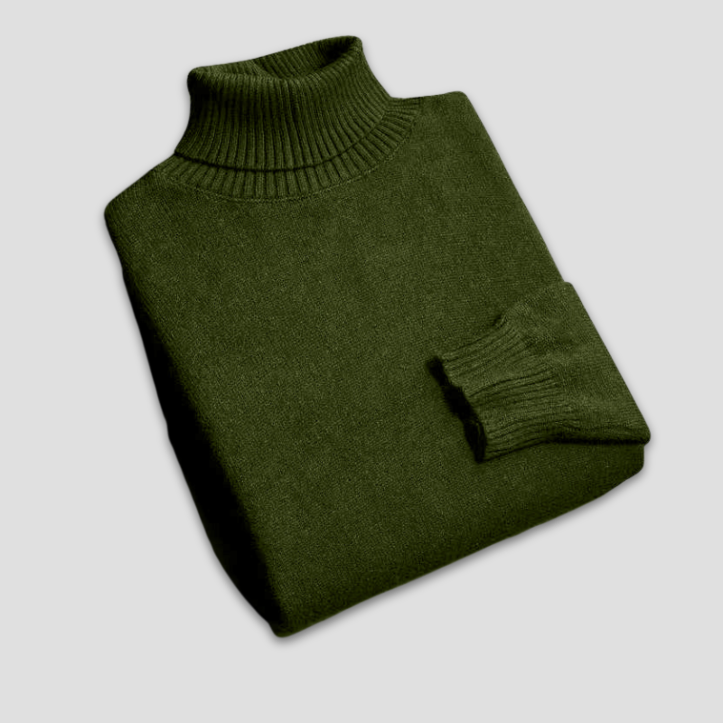 Ensfarvet høyhalset herregenser