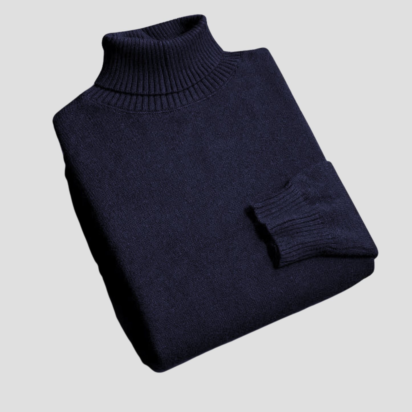 Ensfarvet høyhalset herregenser