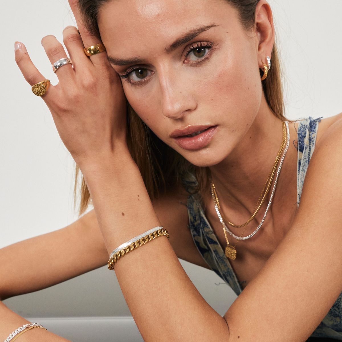 Flat Ormlenke Armbånd – 925 Sølvbelagt, 4 mm