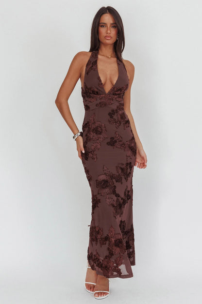 Cipriana maxikjole – mesh-eleganse